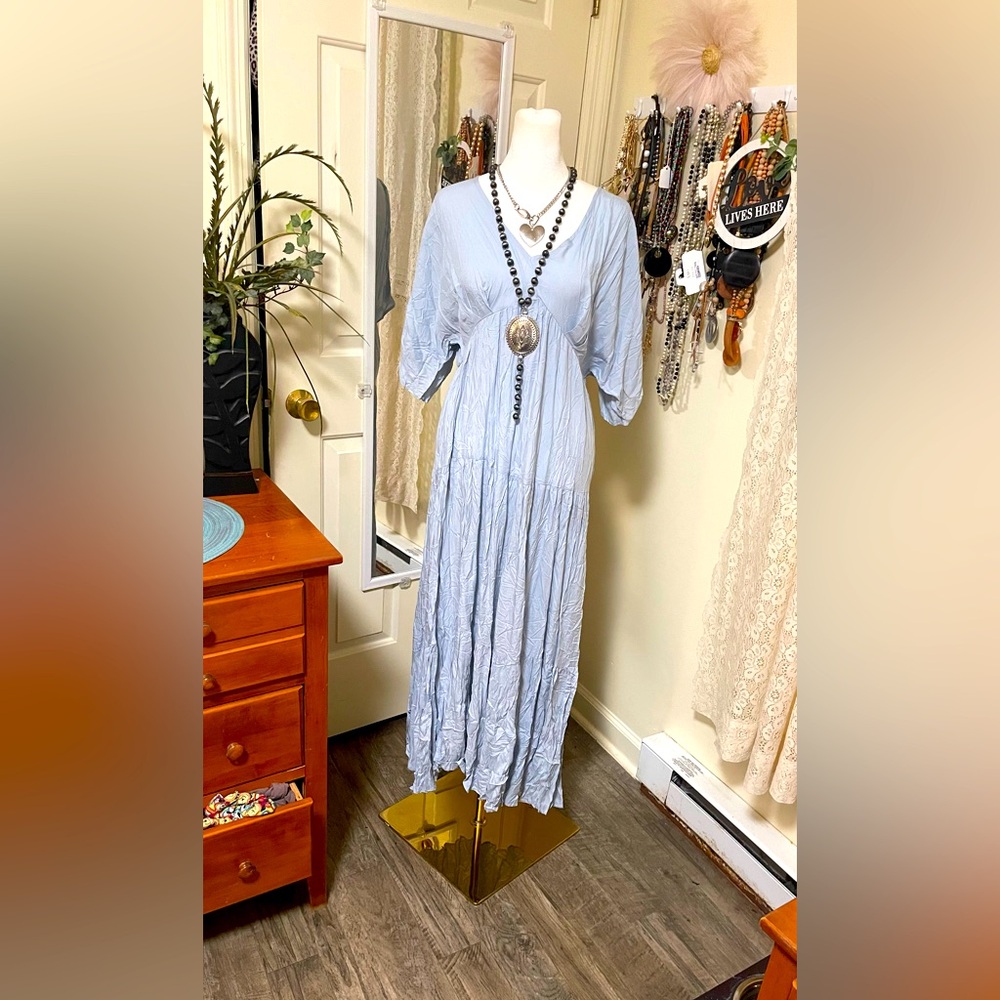 NWOT Elegant Baby blue  Maxi Dress